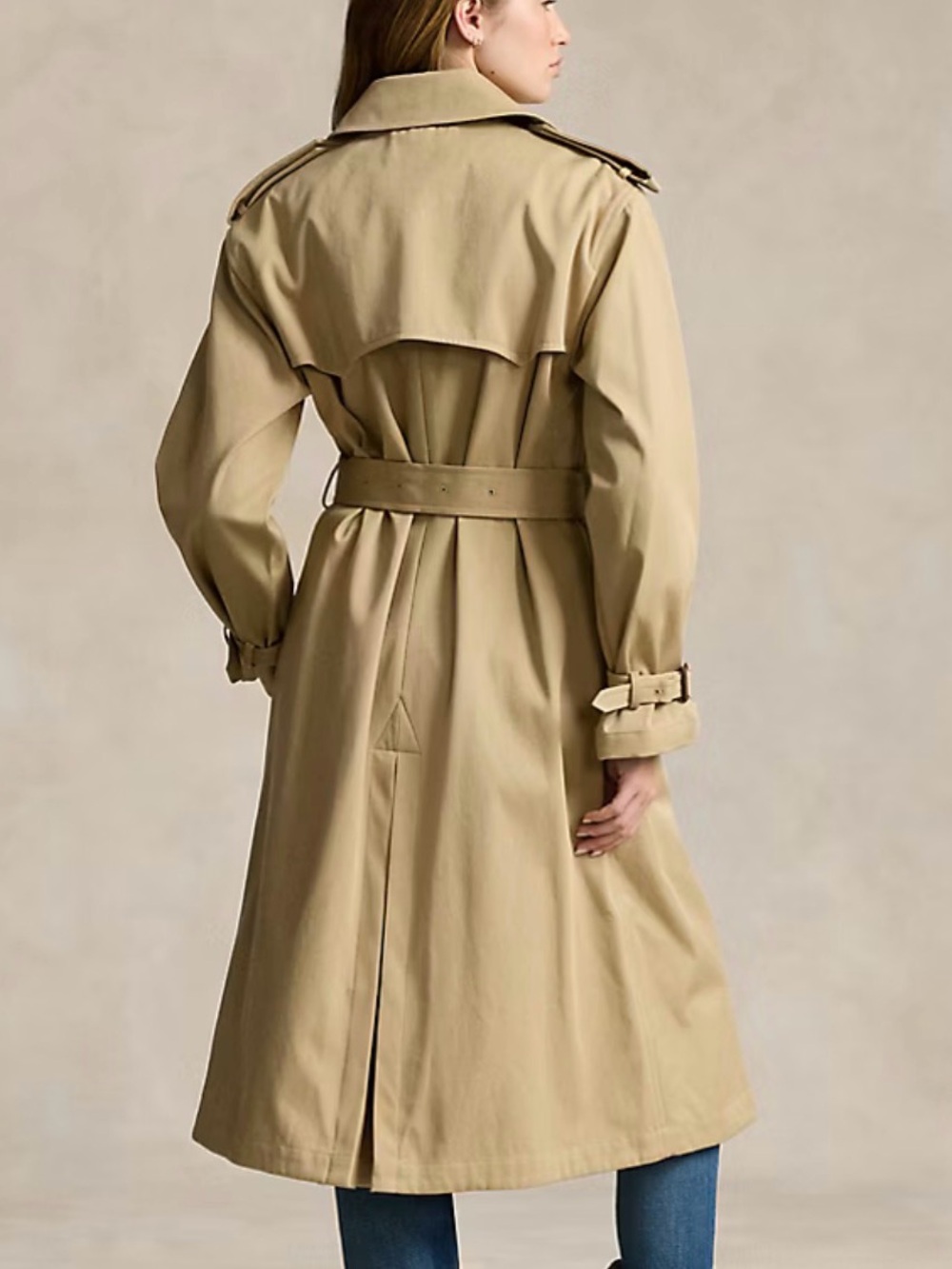 Ralph Lauren Double-Breasted Twill Trench Coat - Picture 2 of 5